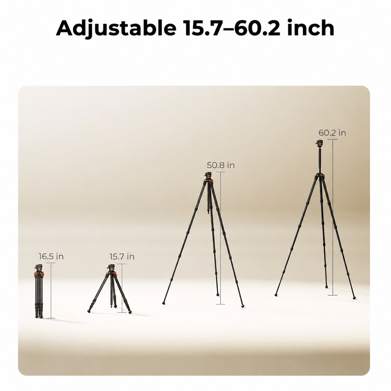 K&F CONCEPT 152cm Carbon Fiber Travel Tripod - KF09.175 7 Chân đế linh hoạt trên mọi địa hình