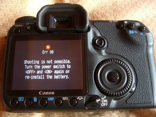 Các lỗi thường gặp của máy ảnh Canon và cách xử lý hiệu quả 2 Khắc phục lỗi Err 99 – Mã lỗi chung gây nhiều phiền toái