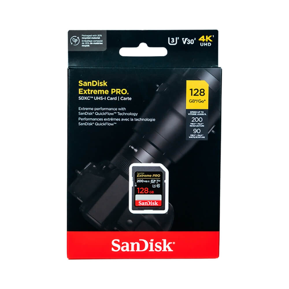 Thẻ nhớ SDXC SanDisk Extreme Pro U3 V30 128GB 200MB/s SDSDXXD-128G-GN4IN 3 Thẻ nhớ SDXC SanDisk Extreme Pro U3 V30 128GB 200MB/s SDSDXXD-128G-GN4IN - Ảnh 3