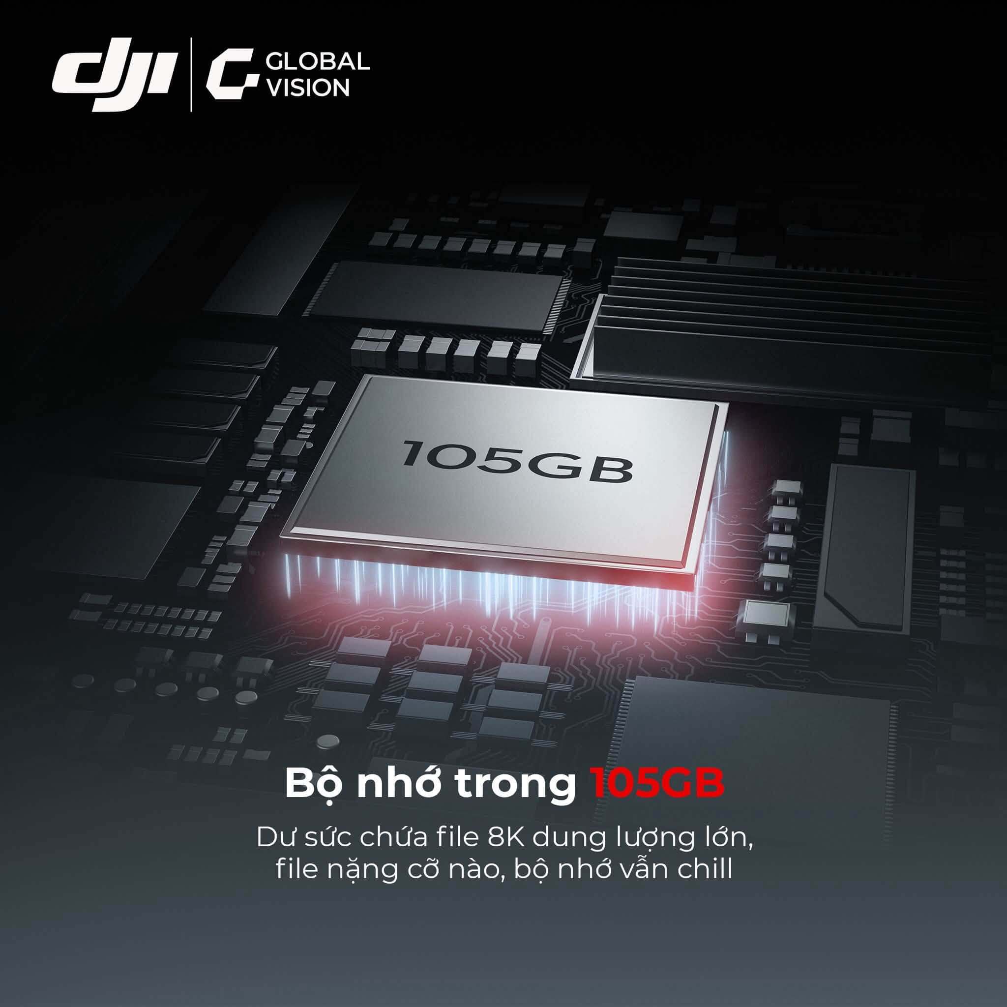 Dung lượng bộ nhớ trong 105GB tiện dụng