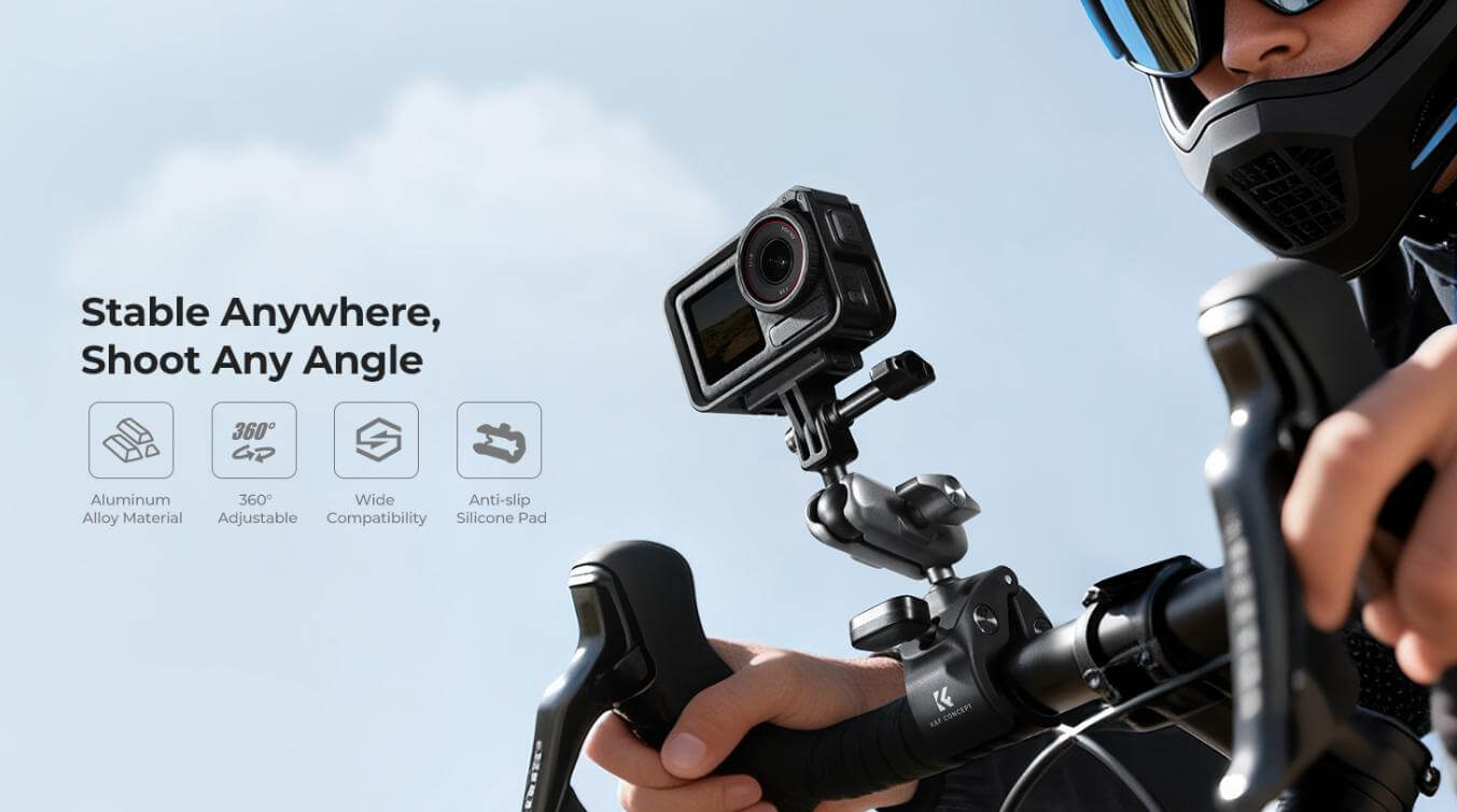 Giải pháp kẹp đa năng K&F CONCEPT kẹp gắn ActionCam/Phone KF31.204