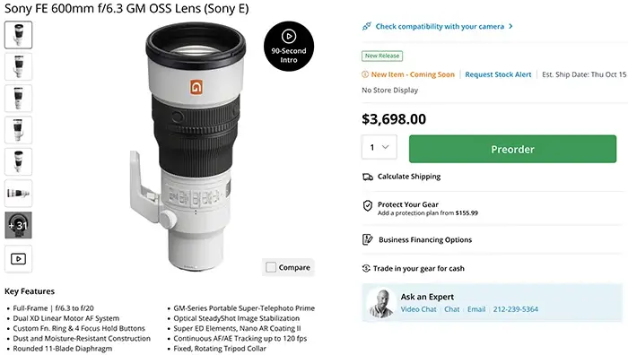 Soi cấu trúc quang học Sony 400mm f/4.5 và 600mm f/6.3 GM: Liệu có phải "hai anh em sinh đôi"?